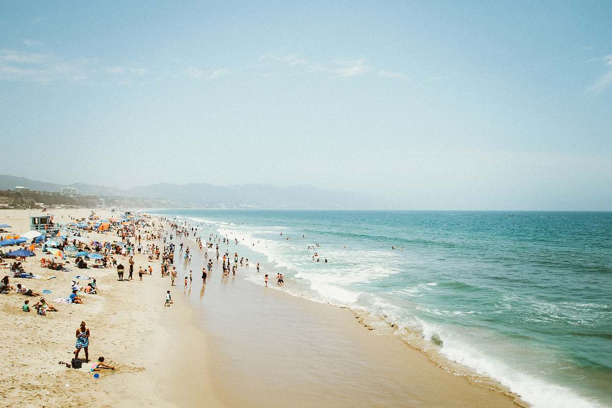 ocean group of people near beach coast