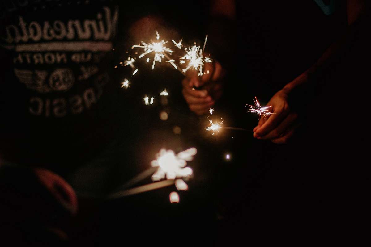night person holding fireworks diwali