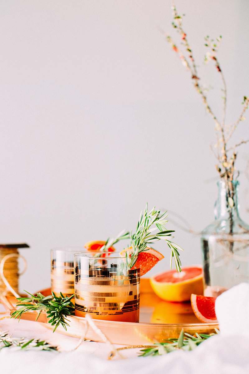 drink sliced citrus fruit on glass blossom