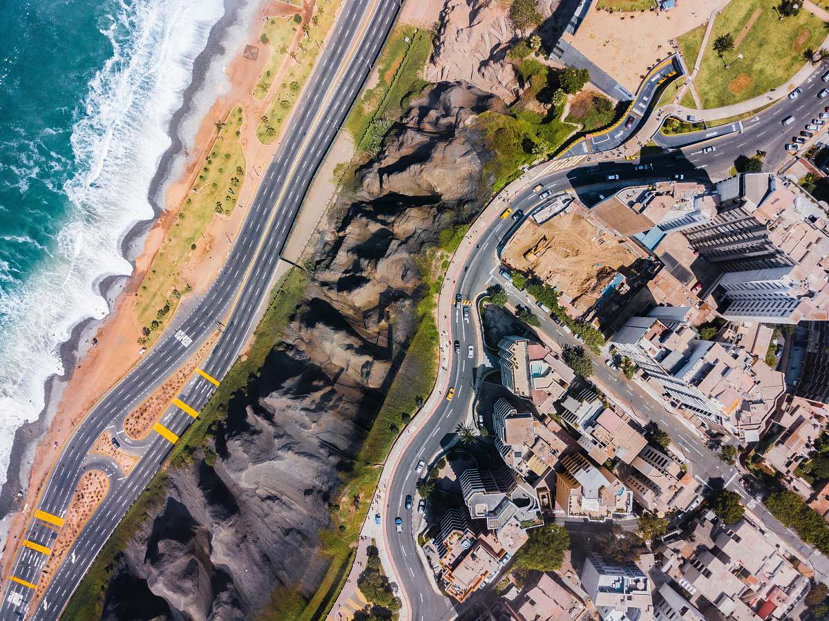 nature bird's eye view of beach aerial view