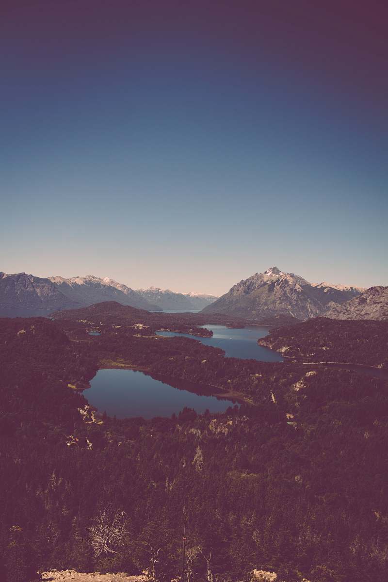 nature aerial photography of mountain land