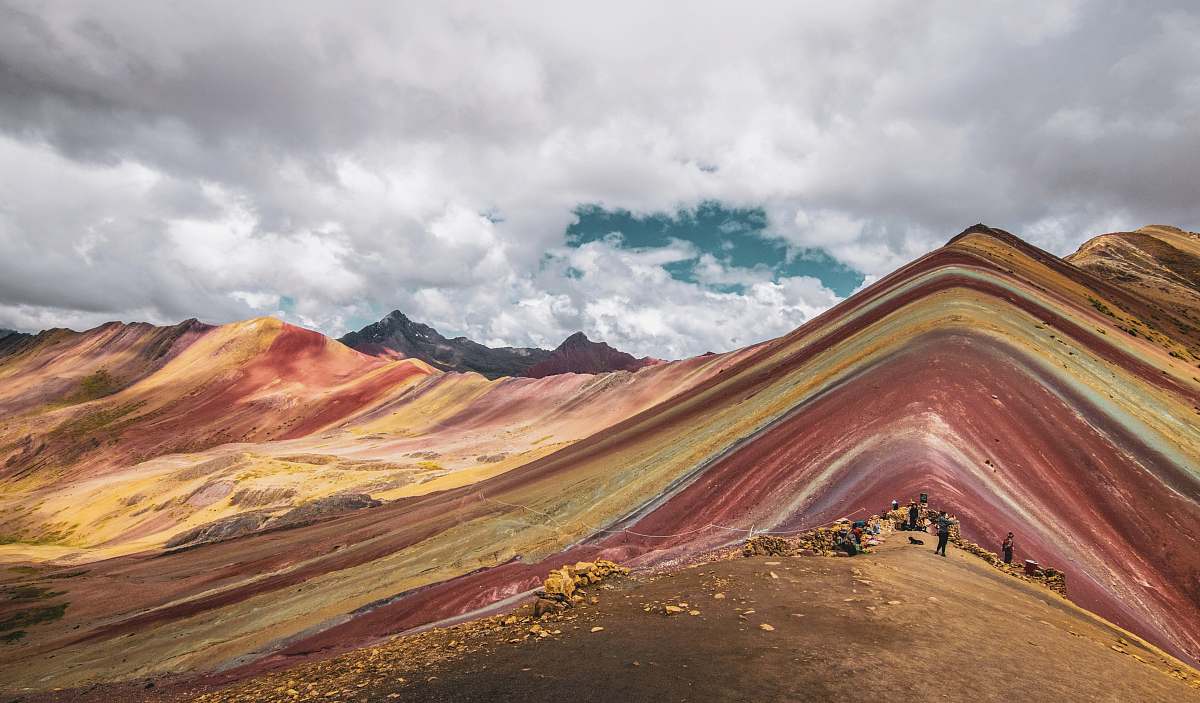 nature mountain under gray clouds outdoors