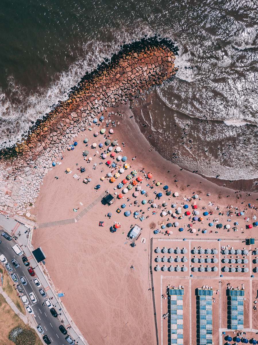 outdoors aerial photography of people near ocean aerial view