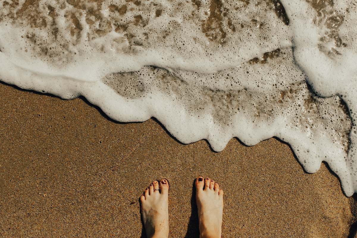 feet person's feet on seashore busan
