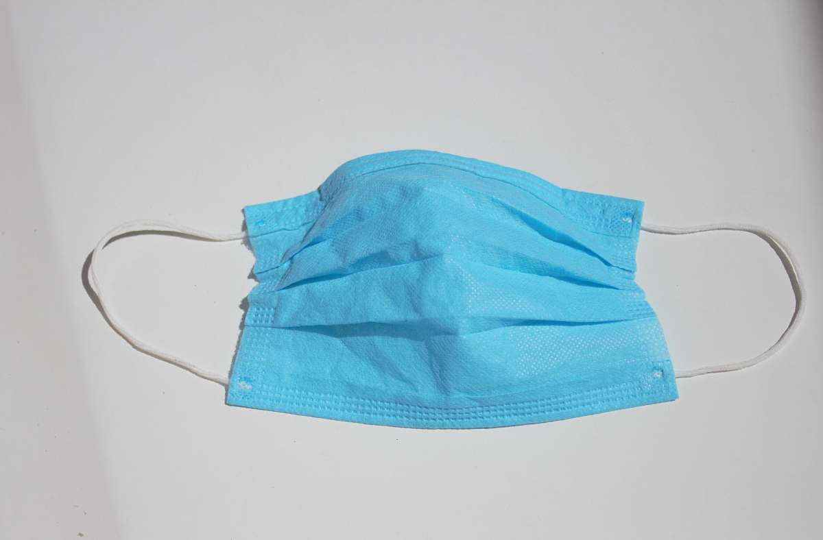 surgeon blue panty on white surface blue