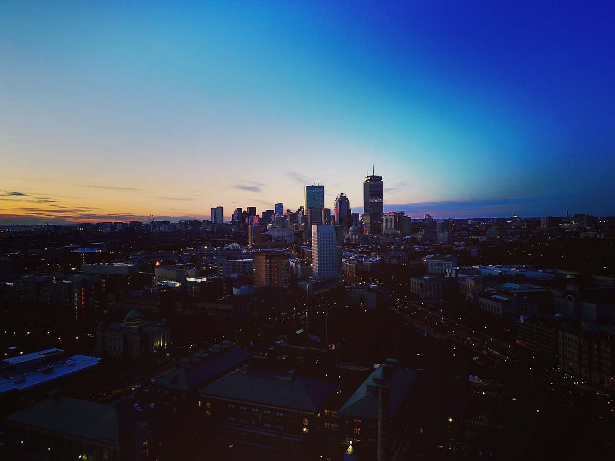 city birds eye photography of city buildings boston