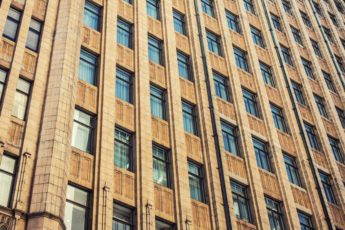 architectural brown concrete building facade