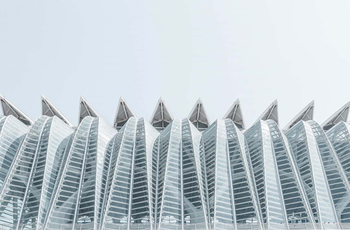 architecture curtain wall building under clear sky city