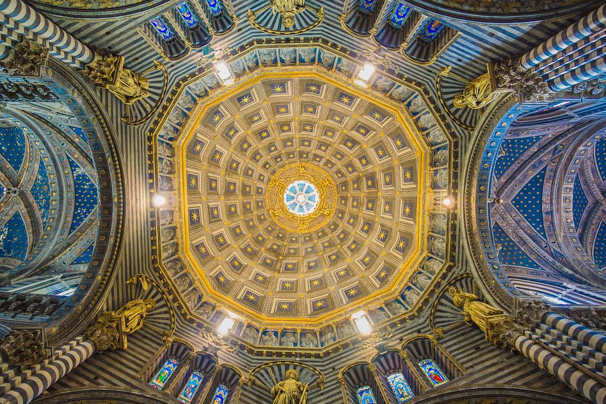 cathedral gold and brown building ceiling siena