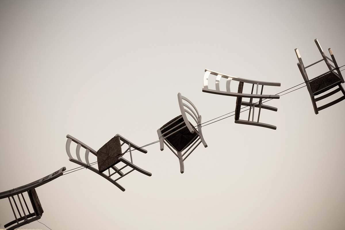furniture five brown wooden chairs art