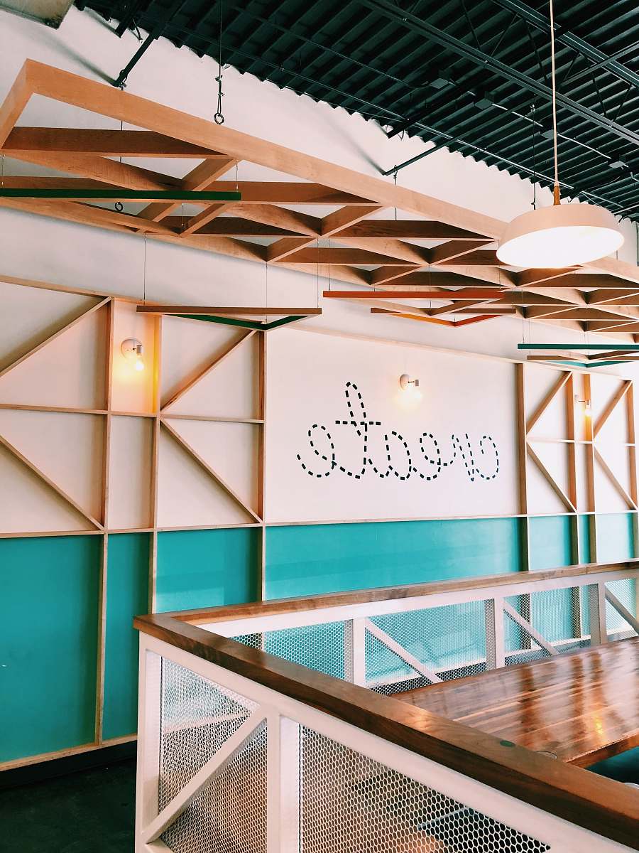 create brown wooden wall with create decal interior