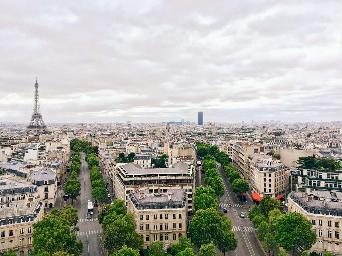 building aerial photography Eiffel Tower, Paris city