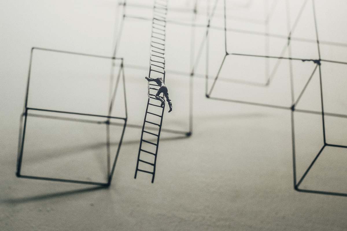 man man in stairs art