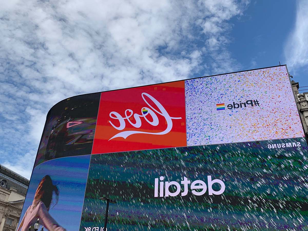 advertisement multicolored wall decor billboard