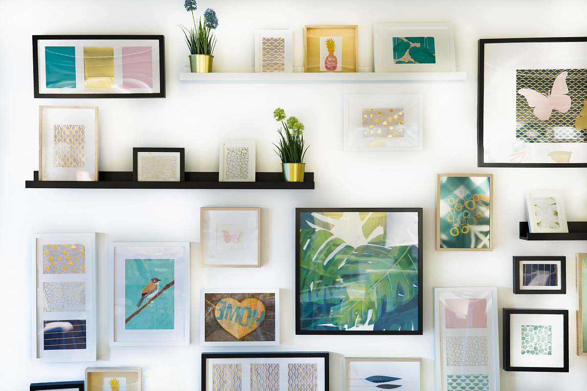 home assorted-color framed paintings on the wall art