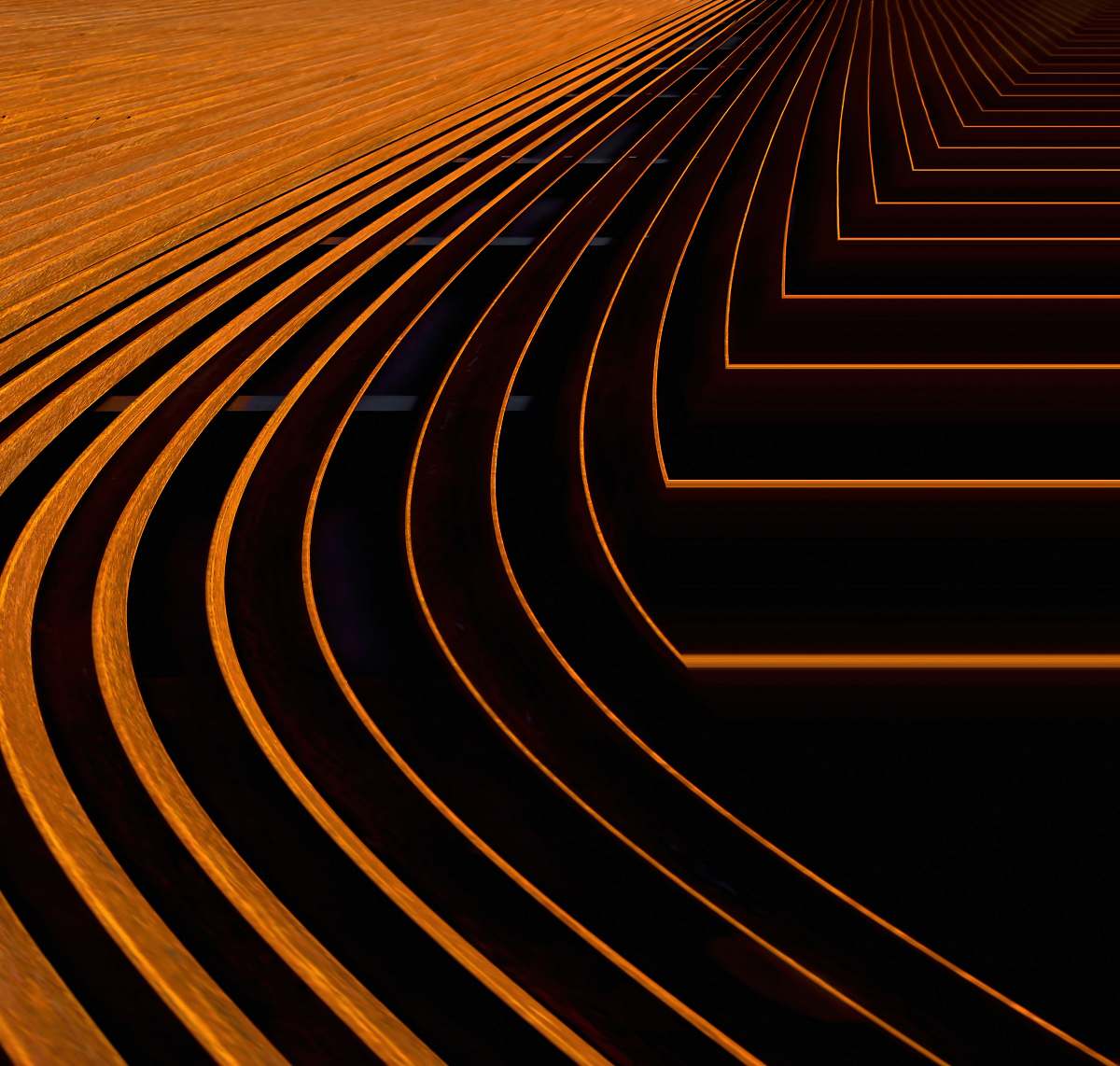 abstract orange digital wallpaper lines