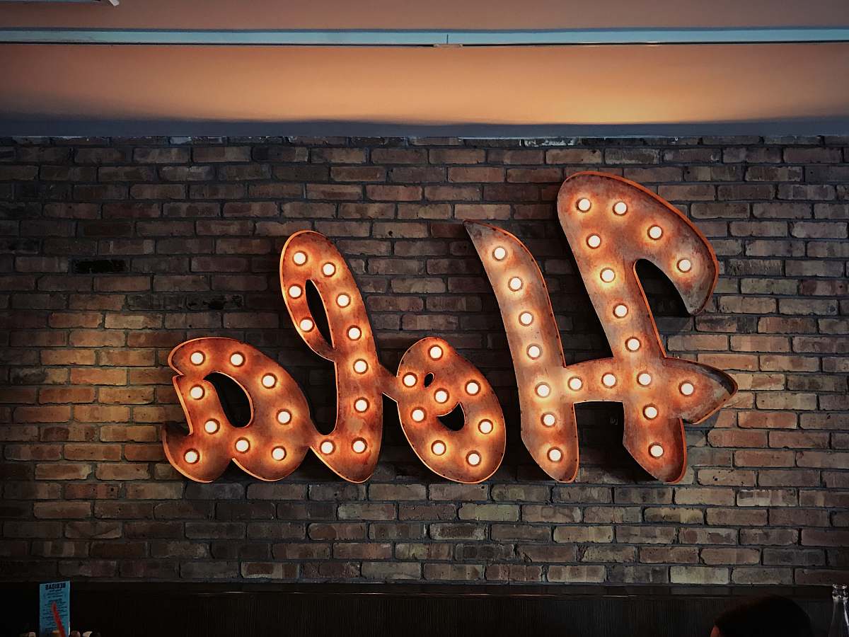 typography Hola LED signage neon