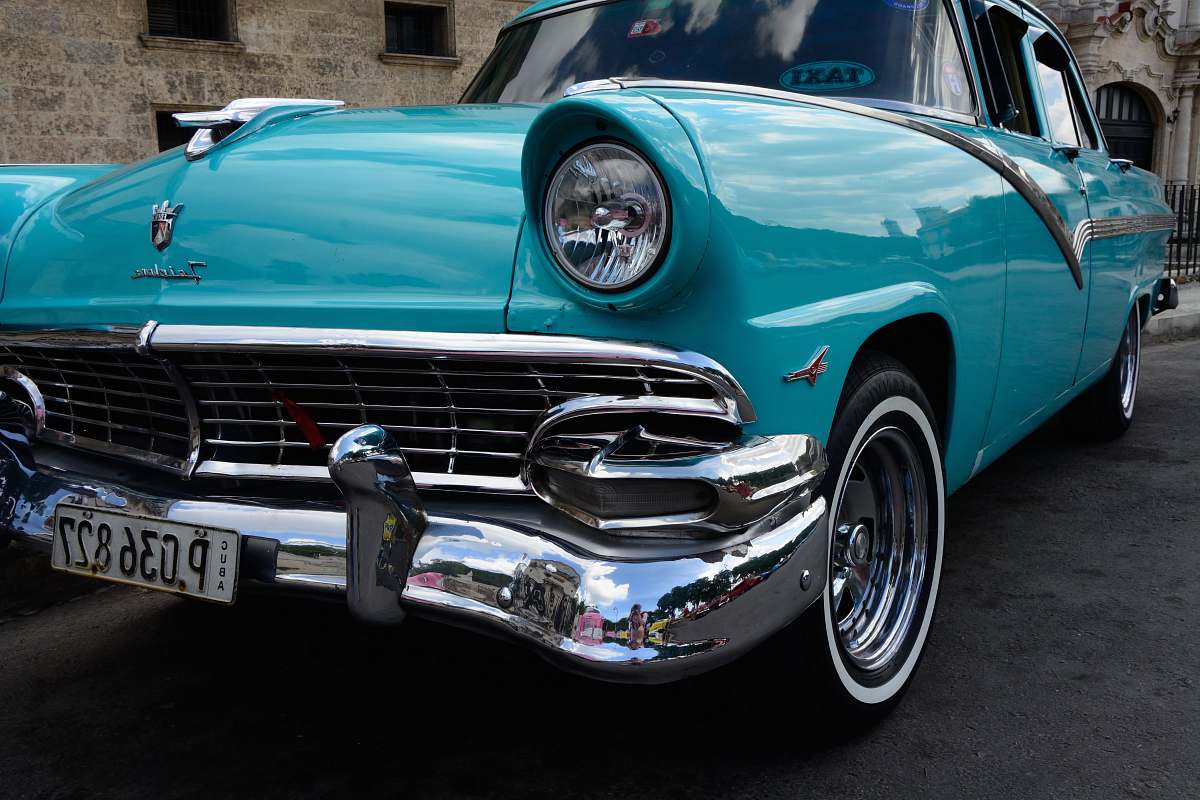 transportation close up photo of vintage car automobile