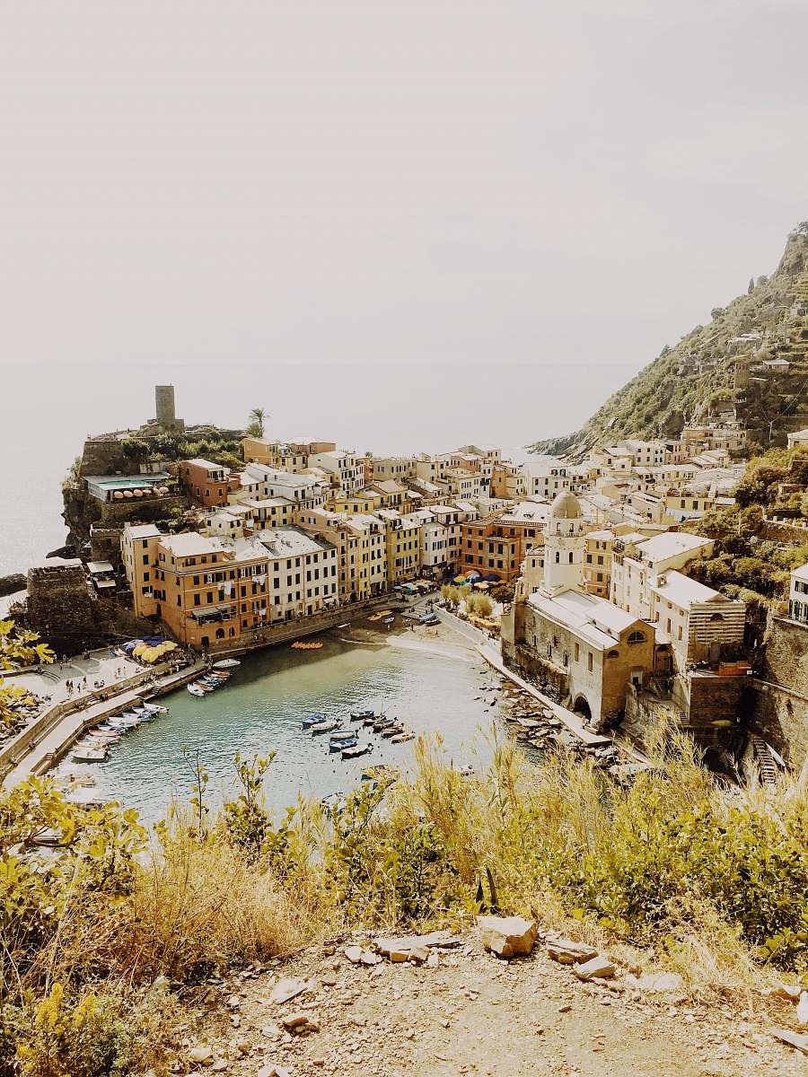 town aerial view of town cinque terre
