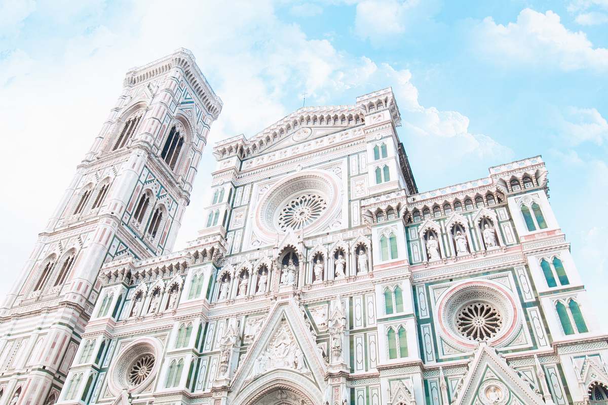 florence worm's eyeview photo of church grey
