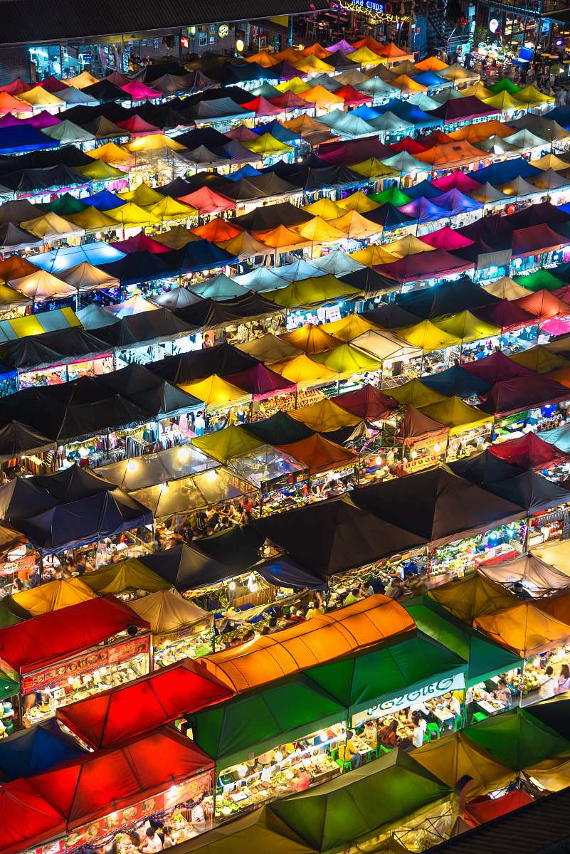  aerial photography of gazebo stalls 