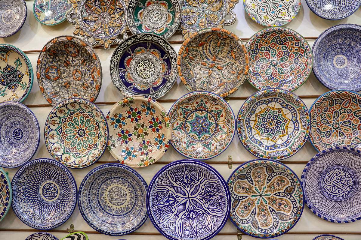 pottery assorted color ceramic decorative plates lot porcelain