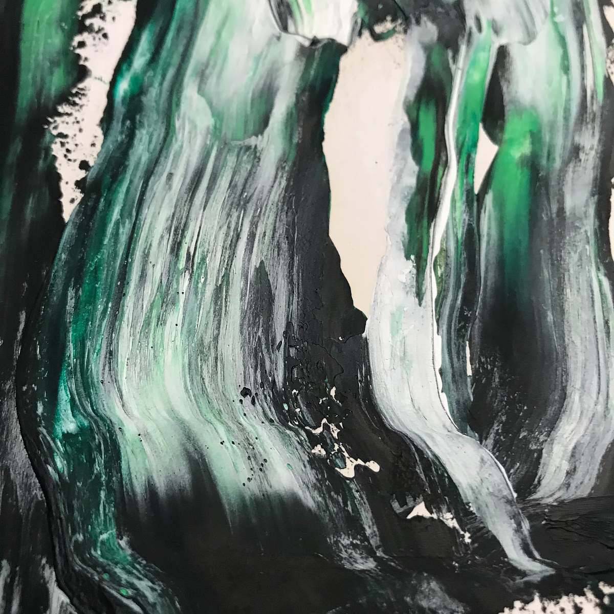 texture black, white, and teal abstract painting abstract