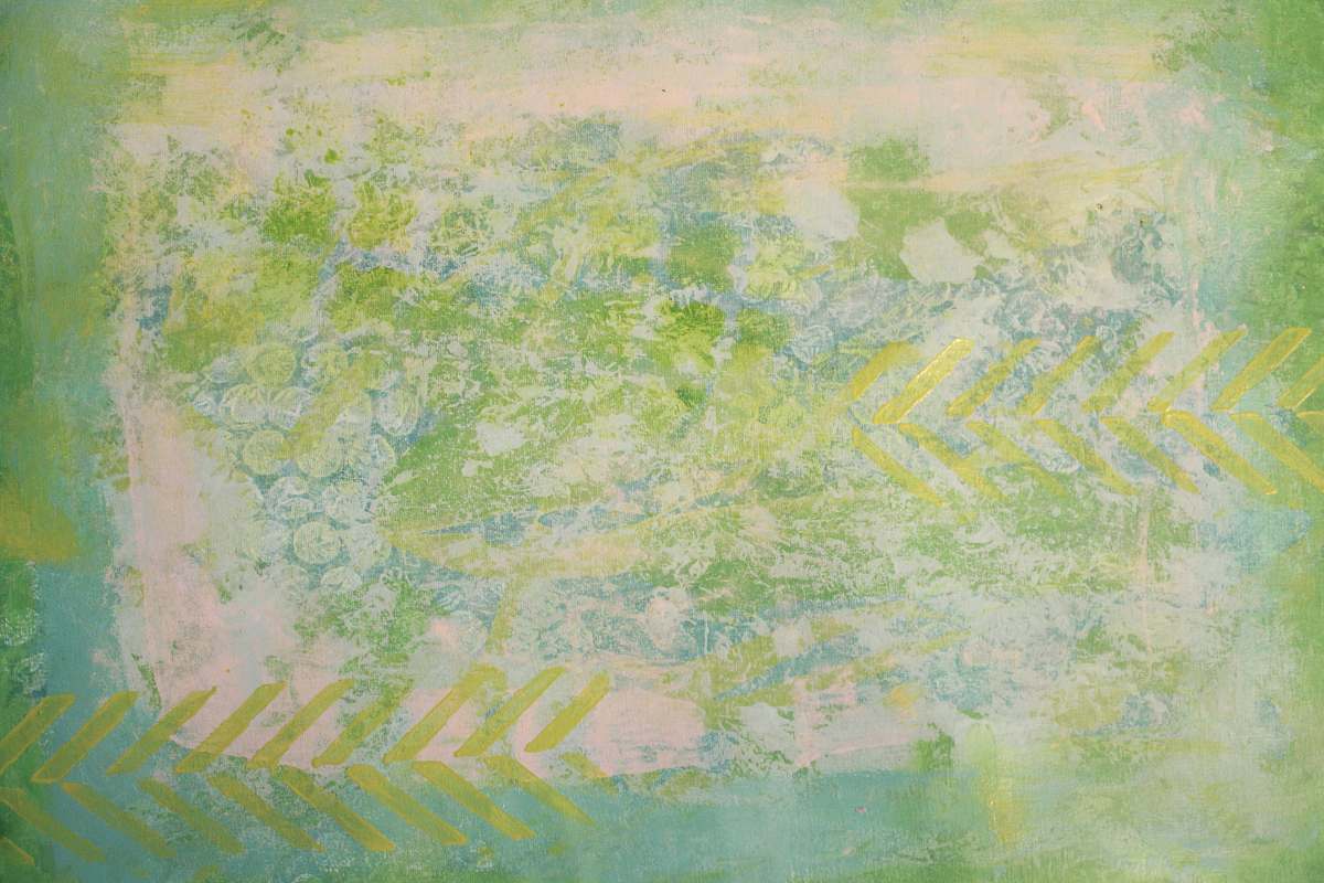 painting green and beige illustration map