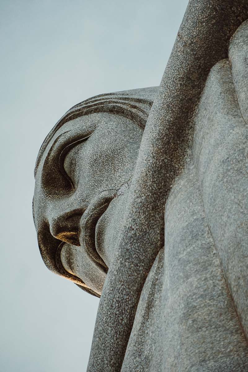 statue low angle view of Christ the Redeemer at Brazil sculpture