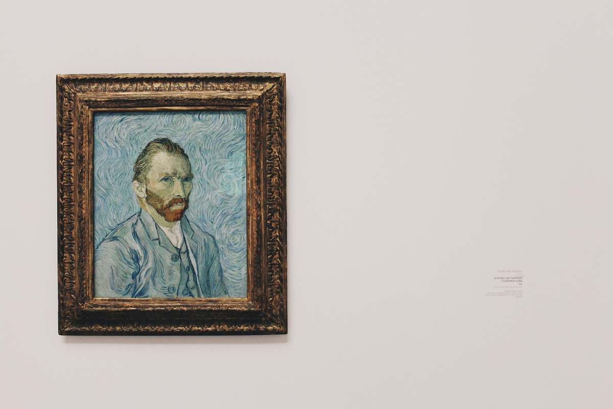 painting Vincent Van Gogh self portrait painting on wall human