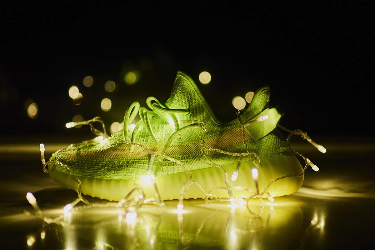 lizard lighted green adidas sneaker animal