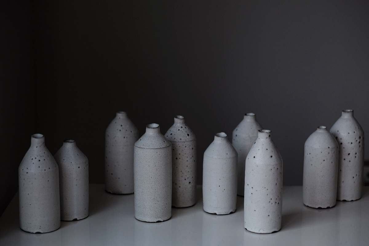 porcelain white plastic bottle lot art