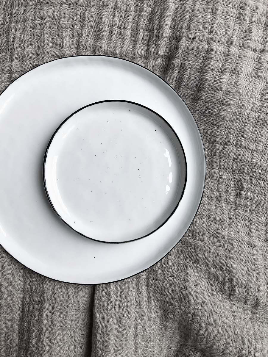 pottery round white ceramic plate and saucer porcelain