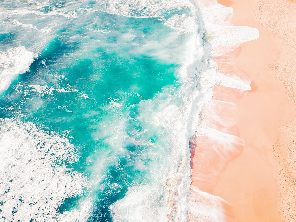 bird's eye view of ocean waves