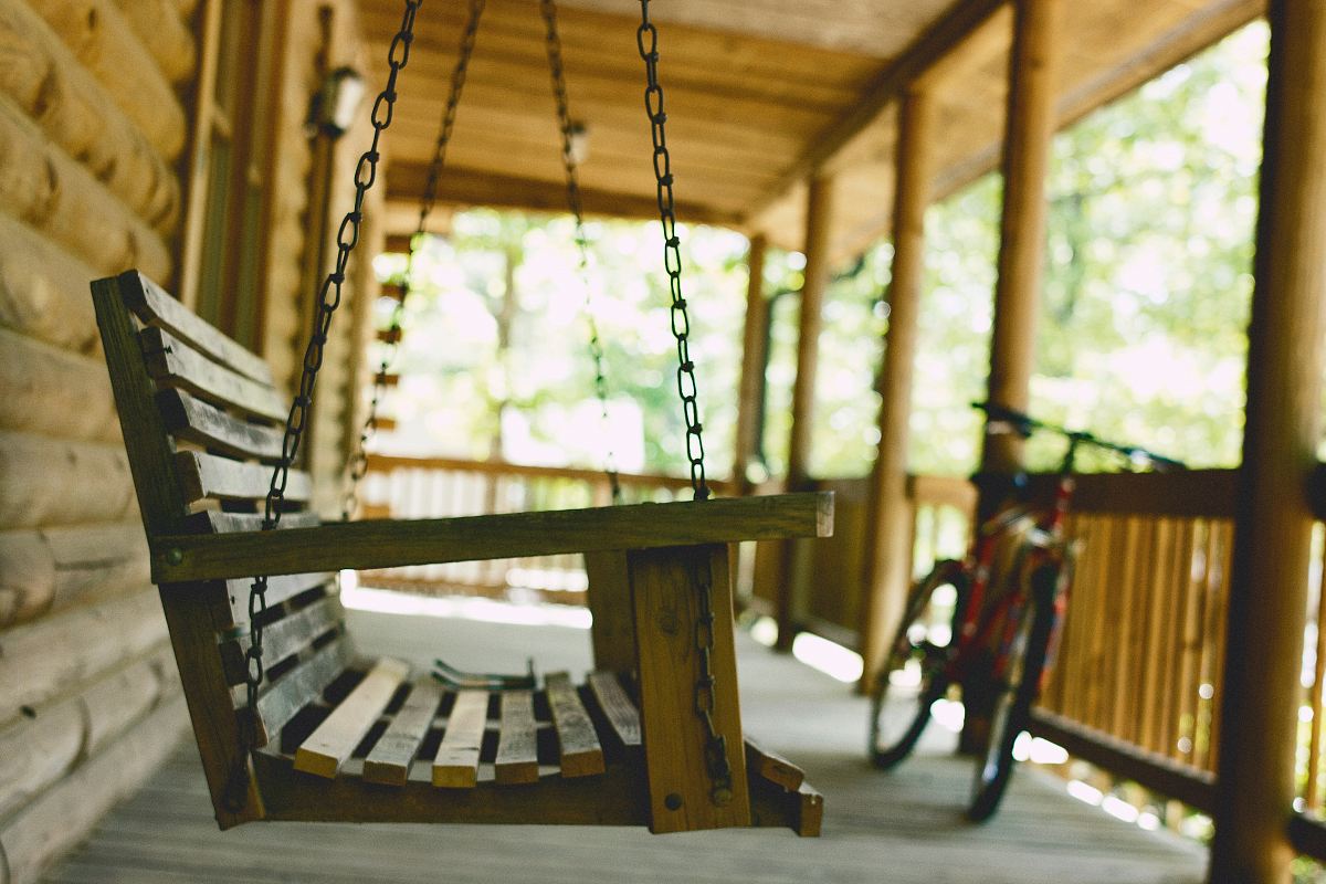 brown wooden swing