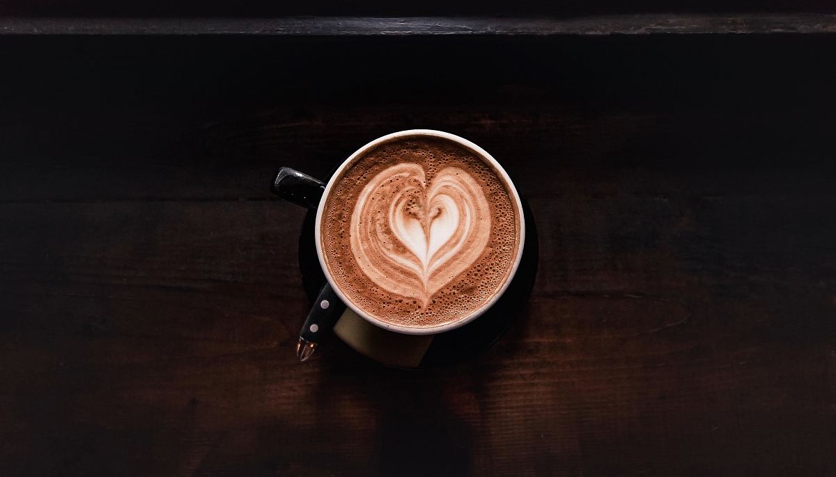 coffee in black ceramic mug