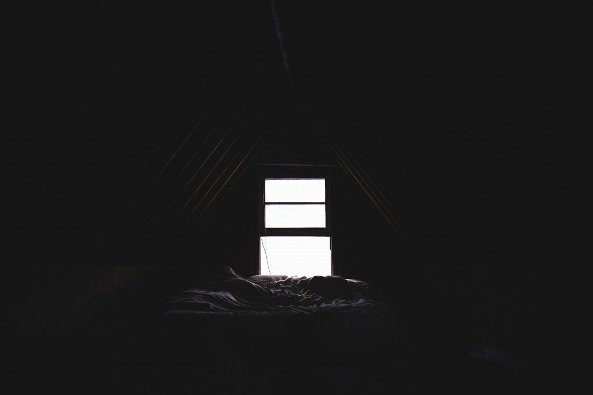 open window in attic