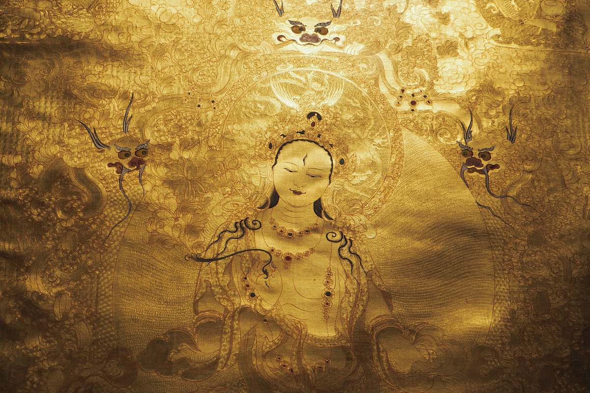 painting brown textile with illustration brown