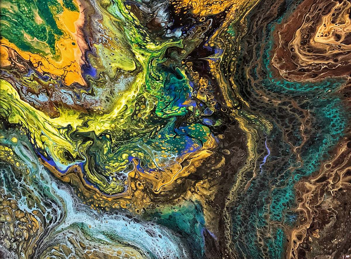 This stunning painting features a dynamic array of multicolored hues, blending seamlessly to create a captivating abstract pattern. The intricate design is perfect for enhancing interior spaces, making it an ideal choice for modern decor, art galleries, or creative projects. Whether used in digital design, promotional materials, or as a statement piece in a living area, this artwork adds an energizing touch to any environment.