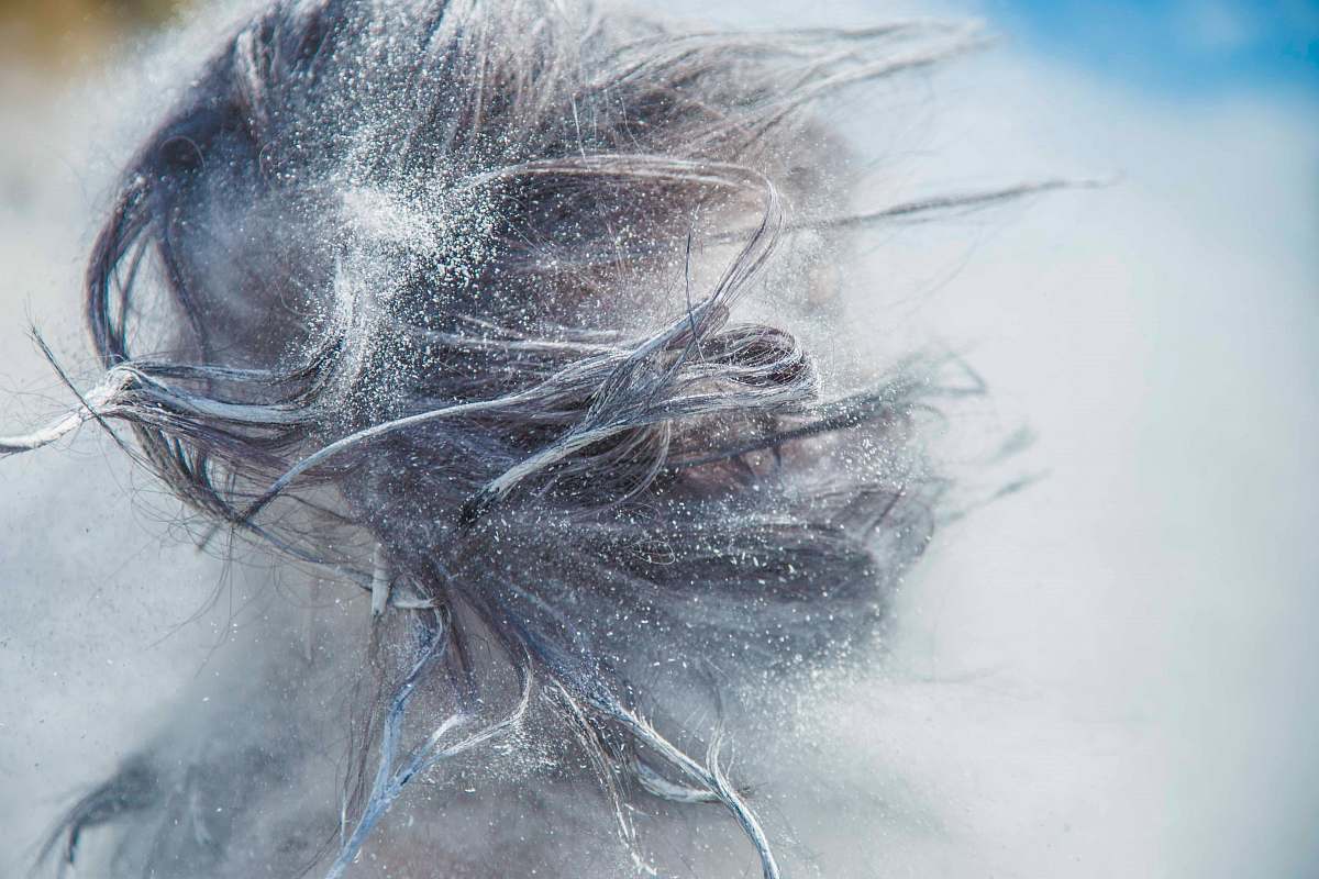 grey shallow focus photography of hair hair