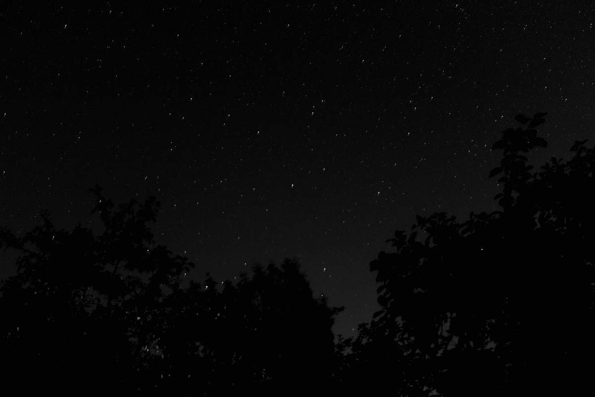black black starfield night
