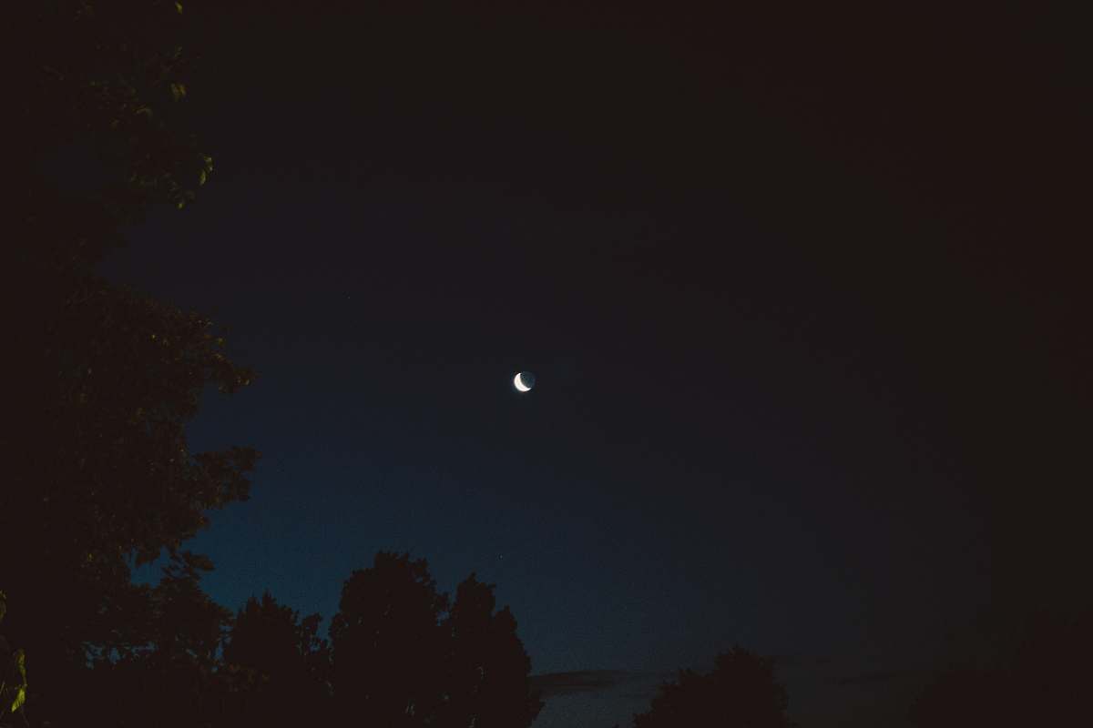 night crescent moon moon