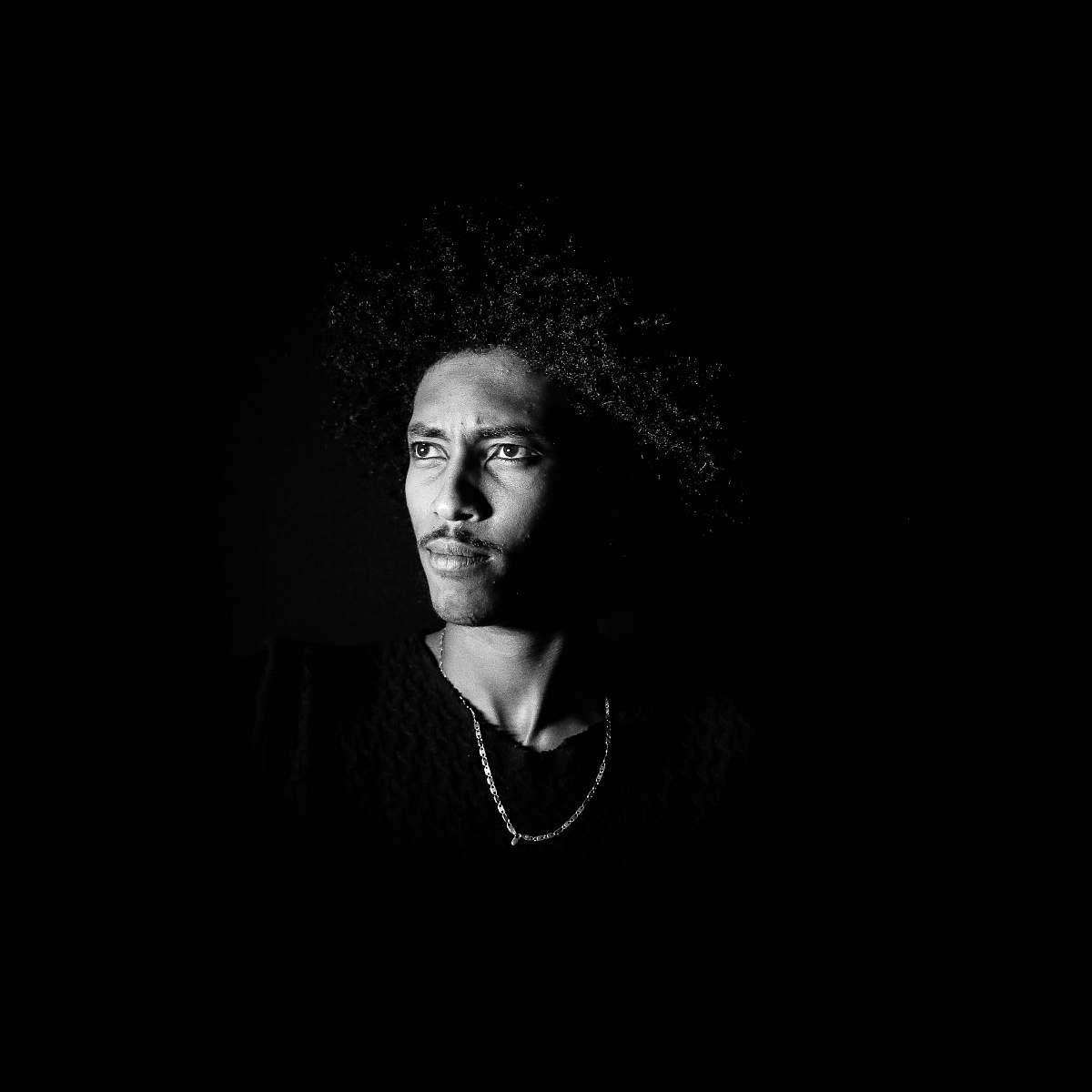 black-and-white grayscale photography of man portrait