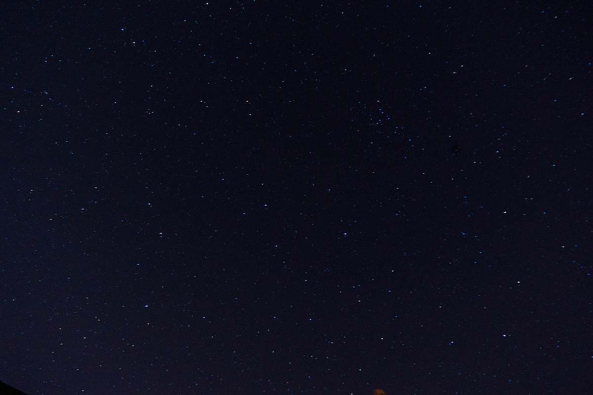night man's eye view of stars galaxy