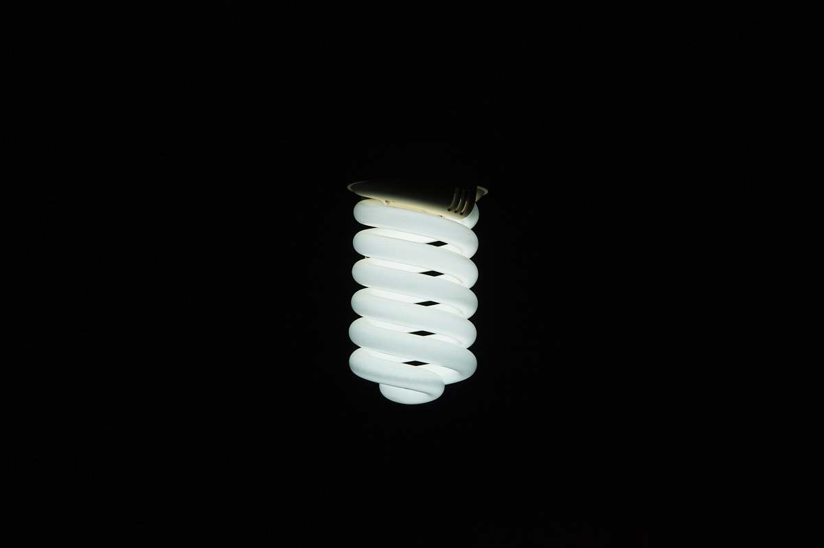 light turned on light bulb lamp