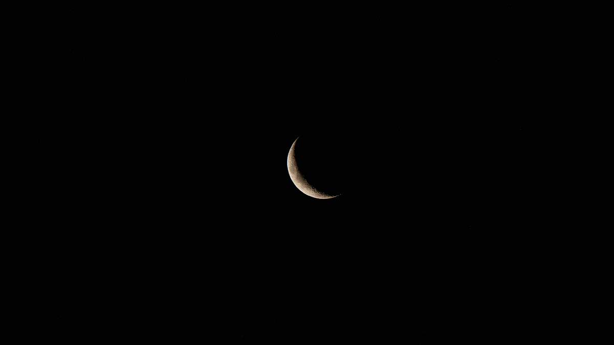 night crescent moon moon