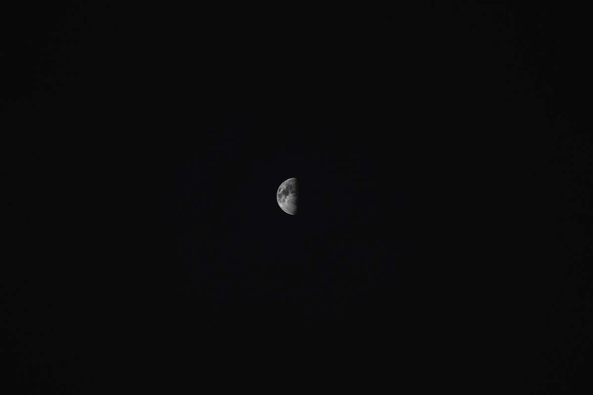 outdoors half moon photo black-and-white