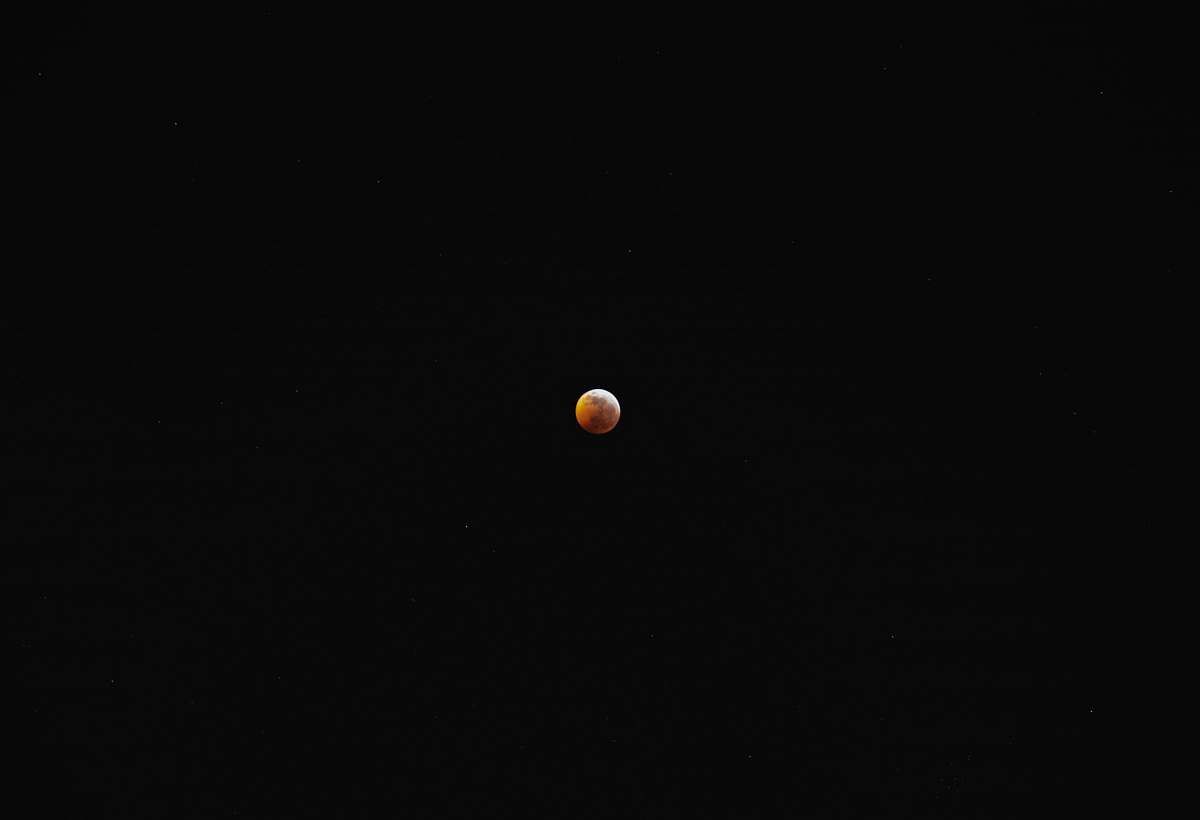 black lunar eclipse at nighttime outdoors