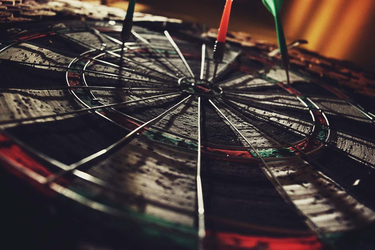 vehicle dart pin on dart board train