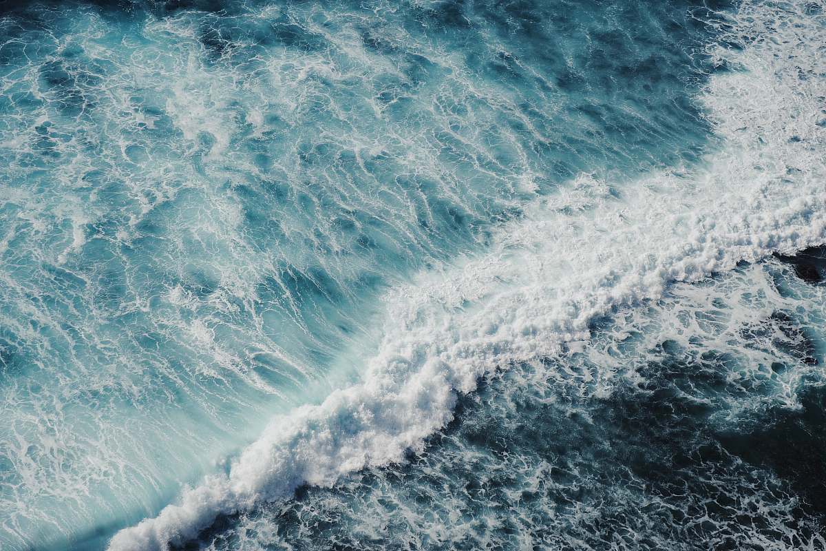 water bird's-eye view of sea waves sea